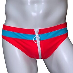 Andrew Christian‎ Zipper Swim Briefs Red Size M (31-33) #70167 NWT